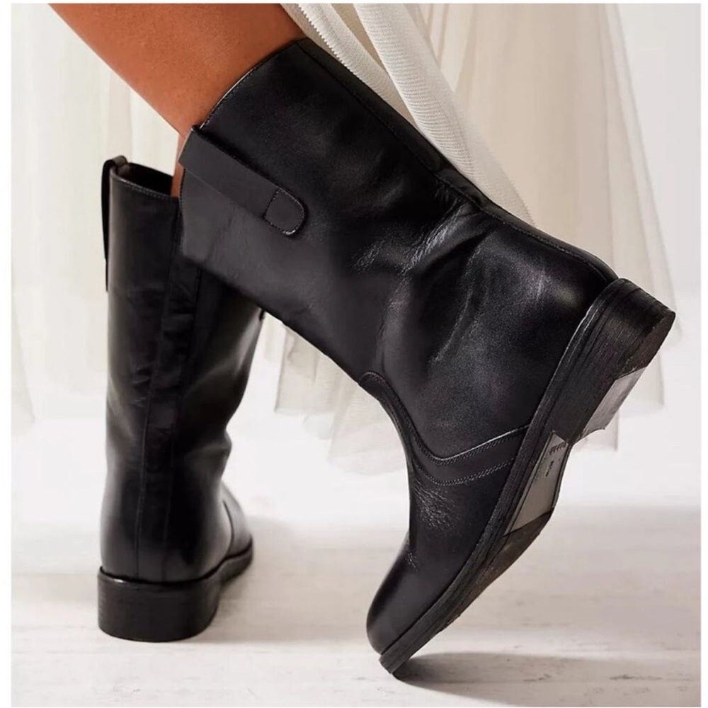 Free People Easton Equestrian Leather 10” Ankle Boots size fit like size 9 - Picture 3 of 16